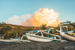 Black sand beach in Amed, Bali